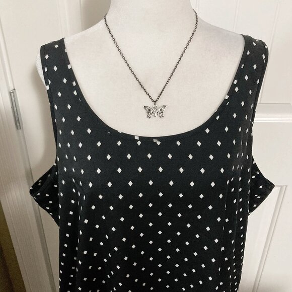 RICKI'S Plus-size black white diamond print tank top ~ Goth 2X XXL 3X XXXL shirt - Picture 3 of 13